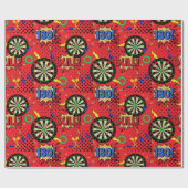 Darts Speler Dartboards Comic Book Patroon Cadeaupapier (Vlak)