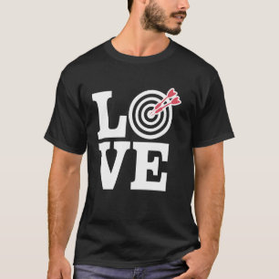 Darts speler houdt van darts sport doel oefening d t-shirt