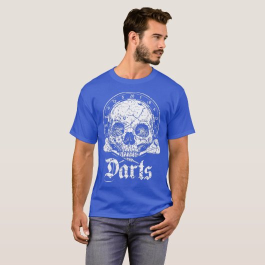 Darts speler schedel t-shirt (Voorkant volledig)