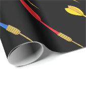 Darts Speler Verjaardag Darts Patroon Cadeaupapier (Rol Hoek)