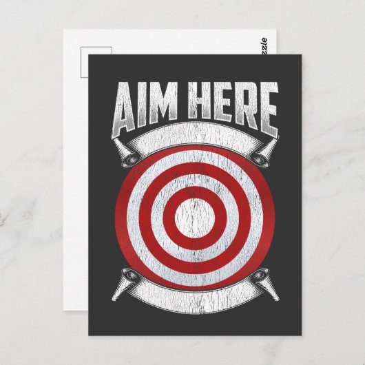 Darts-spelers Aim Bullseye Ax Throwing Target Briefkaart (Voorkant / Achterkant)