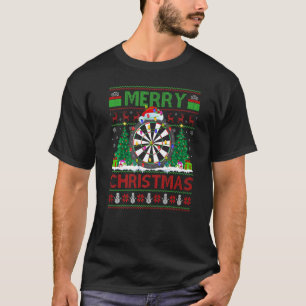 Darts Sport  Kerstboom Lelijke Kerstman Darts Kers T-shirt
