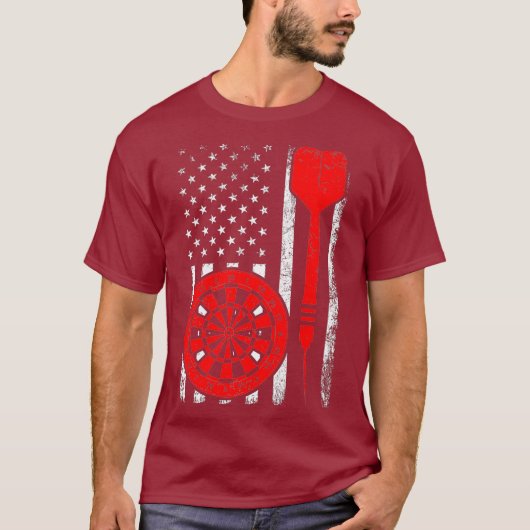 Darts Sport Lover Amerikaanse vlag Darts 4e van T-shirt (Voorkant)