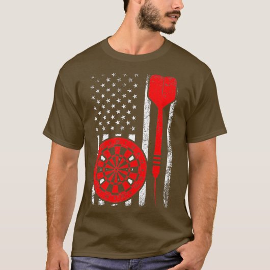 Darts Sport Lover Amerikaanse vlag Darts 4e van T-shirt (Voorkant)