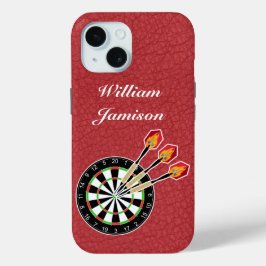 Darts sport with Dartboard and Darts personalize iPhone 15 Case
