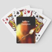 Darts Sport with Flaming Dart personalize Pokerkaarten (Achterkant)