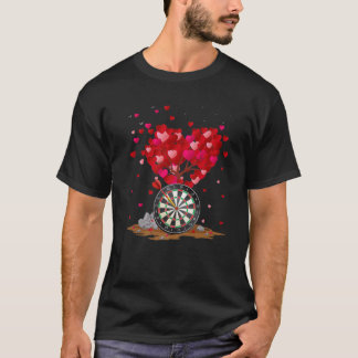 Darts Sports Lover Heart Shape Darts Valentine's D T-shirt