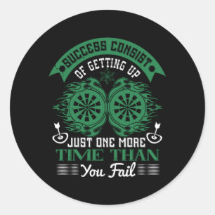 Darts - Succes wordt meer dan je mist Ronde Sticker