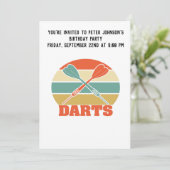 Darts  Sunset Invitation Card Kaart (Staand voorkant)