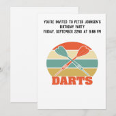 Darts  Sunset Invitation Card Kaart (Voorkant / Achterkant)