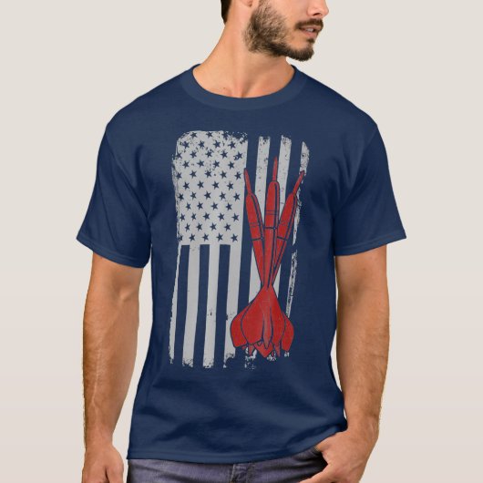 Darts T Shirt  Amerikaanse vlag voor Dart (Voorkant)