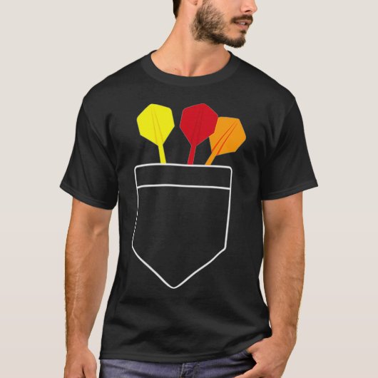 Darts Tip Pijlen Pocket Tshirt (Voorkant)