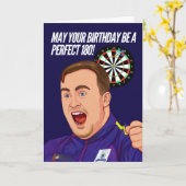 Darts Verjaardag Kaart (Gele Bloem)