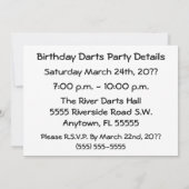 Darts verjaardagsfeestje uitnodiging (Achterkant)