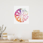 Darts Vrouwen Geschenk Pijlen Veld Team Spelen Als Poster (Keuken)
