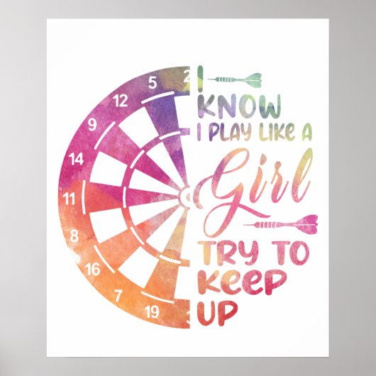 Darts Vrouwen Geschenk Pijlen Veld Team Spelen Als Poster (Voorkant)