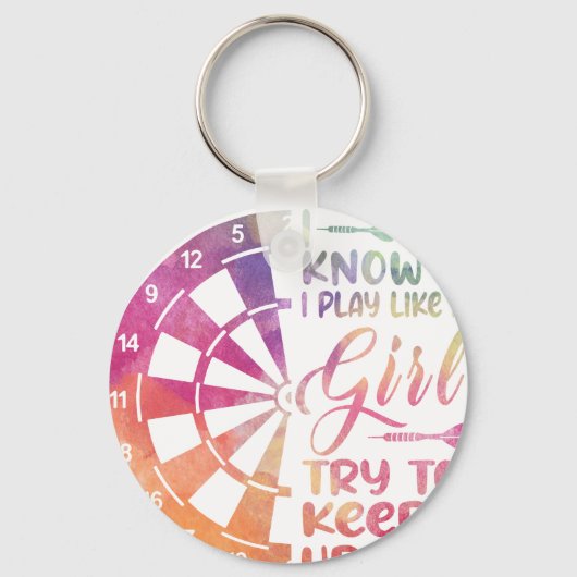 Darts Vrouwen Gift Pijlen Veld Team Speel Als Een Sleutelhanger (Voorkant)