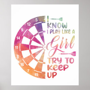 Darts Vrouwen Gift Pijlen Veld Team Spelen Als Een Poster
