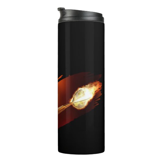 Darts - with Flaming Dart image - Personalize Thermosbeker (Geroteerd rechts)