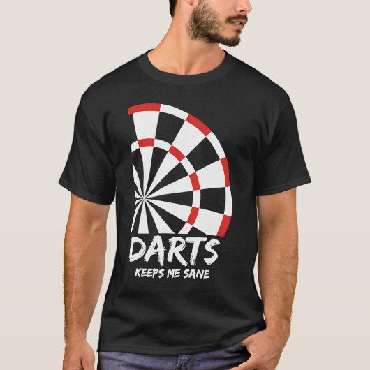 Darts zorgt ervoor dat ik gek word t-shirt (Voorkant)