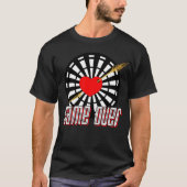 Dartscheibe mit Pfeil im Herz Game over T-shirt (Voorkant)