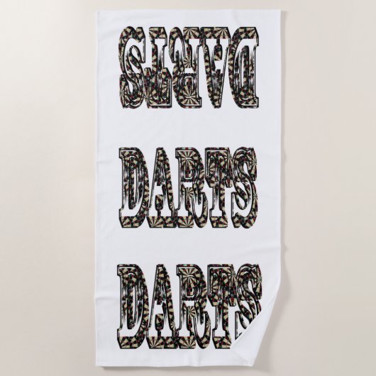 Dartslogo gemaakt met dartborden, badhanddoek (Voorkant)