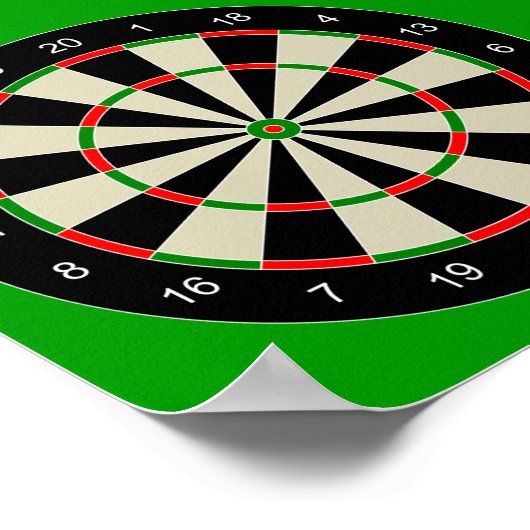 Darttarget_Vector_Clipart DARTS DARTBOARD TARGET Poster (Hoek)
