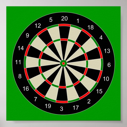 Darttarget_Vector_Clipart DARTS DARTBOARD TARGET Poster (Voorkant)
