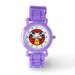 Daruma doll brengt "Veel succes" (大 吉) Horloge