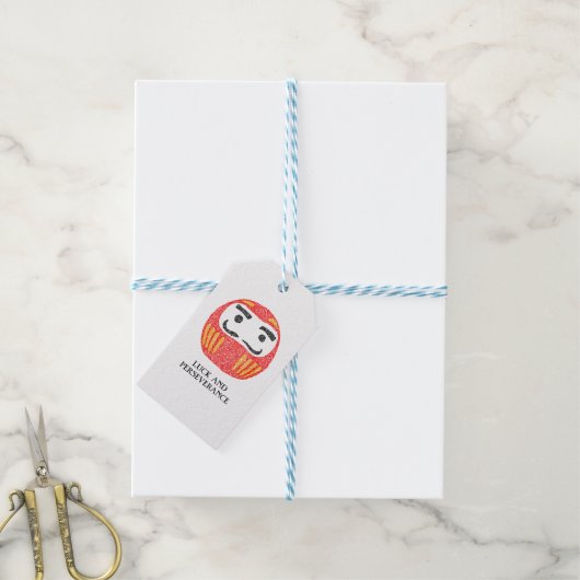 Daruma Doll Cadeaulabel (Met Touw)