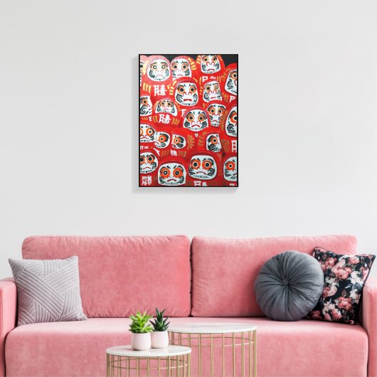 Daruma Dolls schilderij van Alfred Fox Canvas Afdruk (Insitu (Woonkamer))