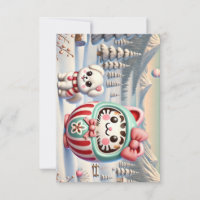 Daruma en puppy liefde in de winter - Wenskaart