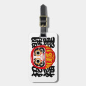 Daruma for Good Luck & Happiness Bagagelabel (Voorkant verticaal)