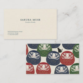 Daruma & Hidden Cat Business Cards Visitekaartje