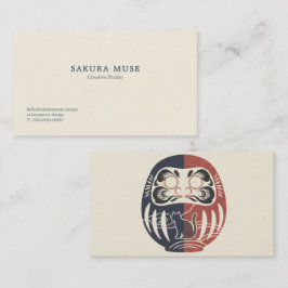 Daruma & Hidden Cat Business Cards Visitekaartje