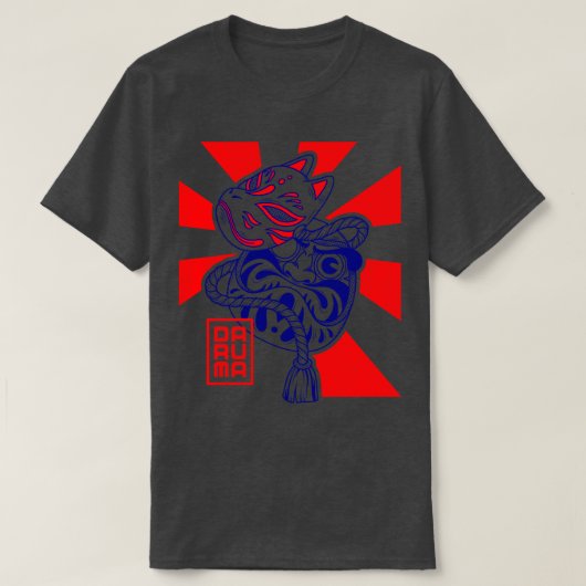 Daruma Kitsune-masker T-shirt (Design voorkant)