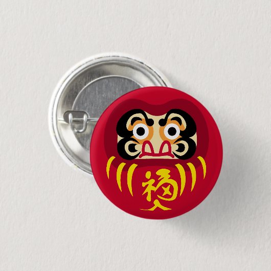Daruma pin II Ronde Button 3,2 Cm (Voorkant /achterkant)