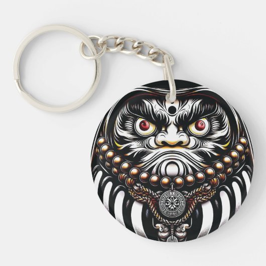 Daruma Pop Japanse Kunst Sleutelhanger (Voorkant)