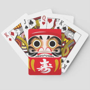 Daruma-pop (traditioneel Japans geluksbrengend voo Pokerkaarten
