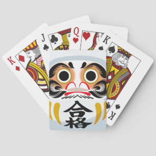 Daruma-pop (traditioneel Japans geluksbrengend voo Pokerkaarten