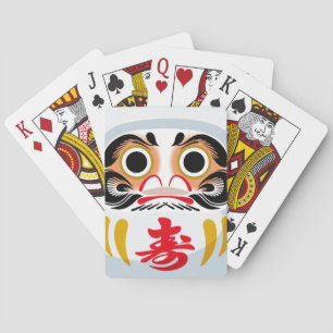 Daruma-pop (traditioneel Japans geluksbrengend voo Pokerkaarten