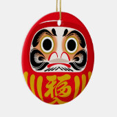 Daruma-pop (traditionele Japanse geluksbrenger) Keramisch Ornament (Rechts)