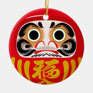 Daruma-pop (traditionele Japanse geluksbrenger) Keramisch Ornament