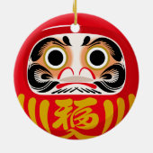 Daruma-pop (traditionele Japanse geluksbrenger) Keramisch Ornament (Achterkant)