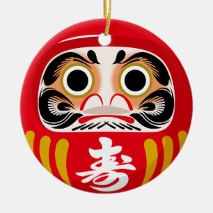 Daruma-pop (traditionele Japanse geluksbrenger) Keramisch Ornament