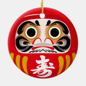 Daruma-pop (traditionele Japanse geluksbrenger) Keramisch Ornament (Achterkant)