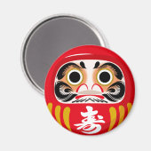 Daruma-pop (traditionele Japanse geluksbrenger) Magneet (Voorkant / Achterkant)