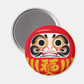 Daruma-pop (traditionele Japanse geluksbrenger) Magneet (Voorkant / Achterkant)