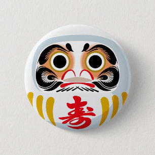 Daruma-pop (traditionele Japanse geluksbrenger) Ronde Button 5,7 Cm