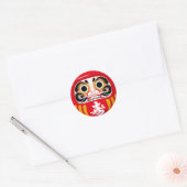 Daruma-pop (traditionele Japanse geluksbrenger) Ronde Sticker (Envelop)